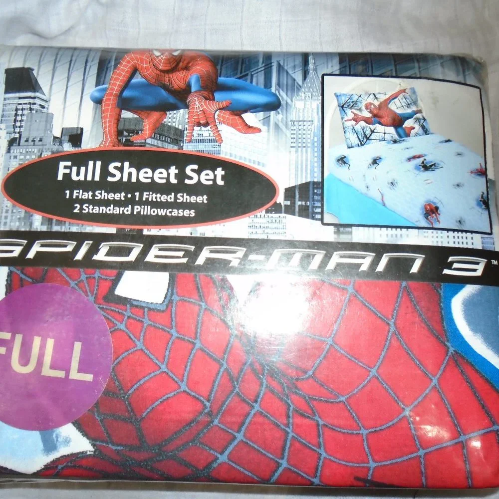 SPIDER-MAN 3 Movie Merchandise 4 piece Full Sheet Set - Marvel Comics Spider-Man